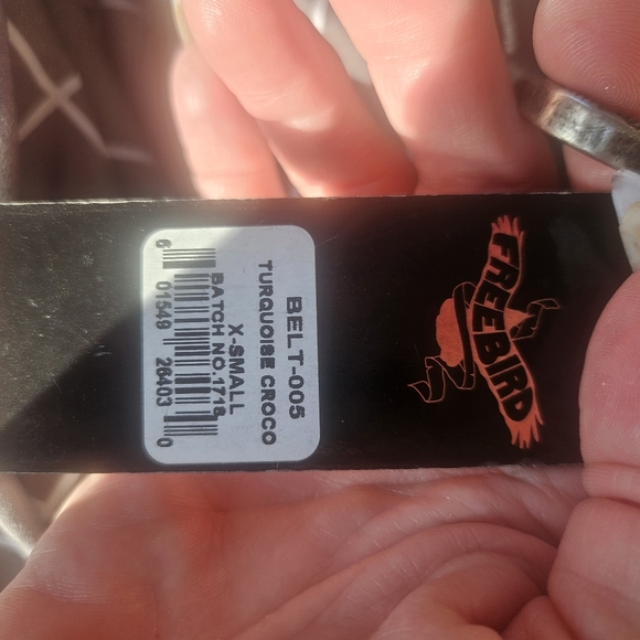 NWT Freebird By Steven Turquoise Croco Belt; Comes W/ Dustbag & FB Shipping Box - Picture 11 of 14